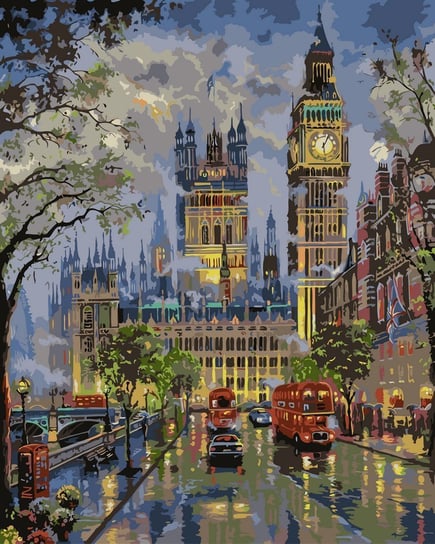 Artnapi 40x50cm Obraz Do Malowania Po Numerach Na Drewnianej Ramie - London Big Ben artnapi