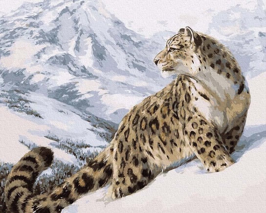 Artnapi 40x50cm Obraz Do Malowania Po Numerach Na Drewnianej Ramie - Pantera Śnieżna - Irbis artnapi