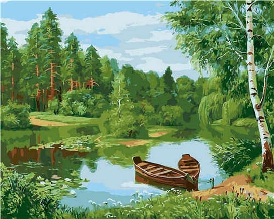 Artnapi 40x50cm Obraz Do Malowania Po Numerach Na Drewnianej Ramie - Pejzaż Leśny artnapi