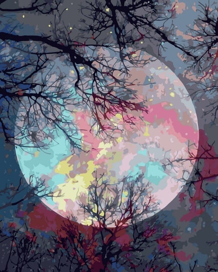Artnapi 40x50cm Obraz Do Malowania Po Numerach Na Drewnianej Ramie - Pełnia Księżyca artnapi
