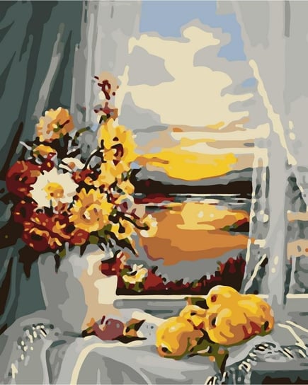 Artnapi 40x50cm Obraz Do Malowania Po Numerach Na Drewnianej Ramie - Zachód słońca z okna artnapi