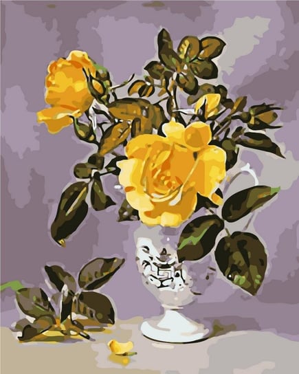 Artnapi 40x50cm Obraz Do Malowania Po Numerach Na Drewnianej Ramie - Żółty bukiet artnapi