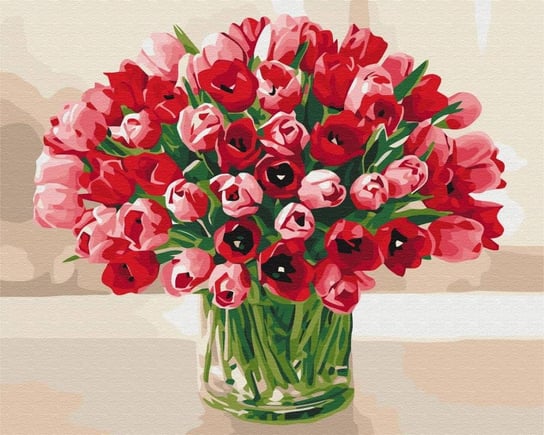 Artnapi 40x50cm Zestaw Do Malowania Po Numerach - Bukiet tulipanów  Twojej ukochanej - Na Drewnianej Ramie artnapi
