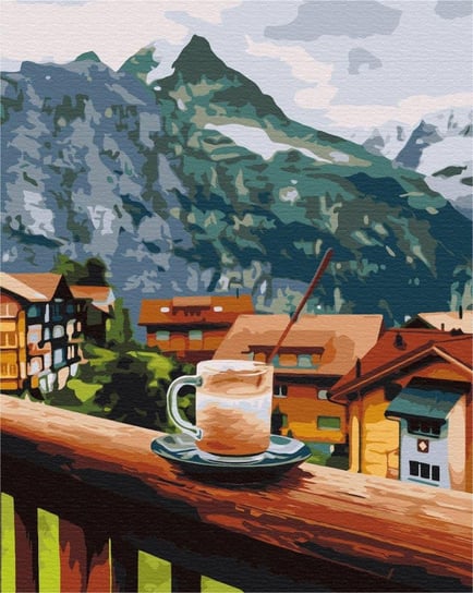 Artnapi 40x50cm Zestaw Do Malowania Po Numerach - Cappuccino o smaku górskim - Na Drewnianej Ramie artnapi