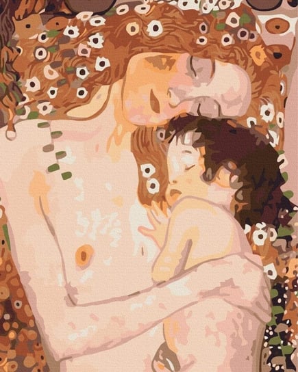 Artnapi 40x50cm Zestaw Do Malowania Po Numerach - Matka Z Dzieckiem. Gustav Klimt Malowanie Po Numerach - Na Drewnianej Ramie artnapi