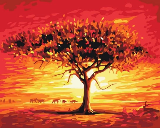 Artnapi 40x50cm Zestaw Do Malowania Po Numerach - Słońce pustyni - Na Drewnianej Ramie artnapi