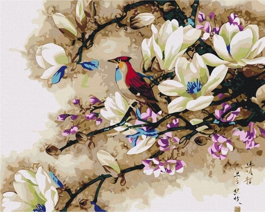 Artnapi 40x50cm Zestaw Do Malowania Po Numerach - Śpiewający Ptak Egzotyczny Malowanie Po Numerach - Na Drewnianej Ramie artnapi