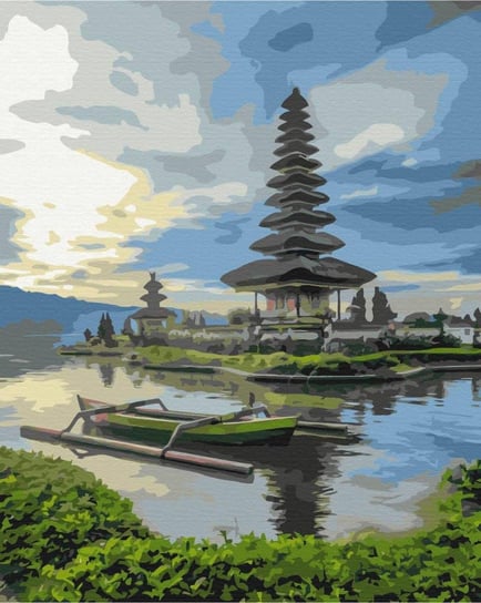 Artnapi 40x50cm Zestaw Do Malowania Po Numerach - Świątynia Oolong Dan. Bali - Na Drewnianej Ramie artnapi