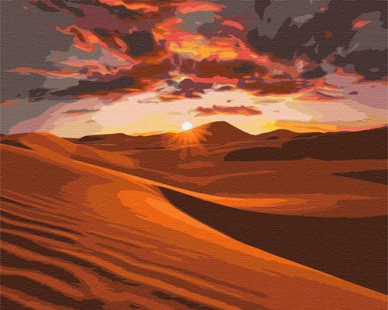 Artnapi 40x50cm Zestaw Do Malowania Po Numerach - Zachód słońca na pustyni - Na Drewnianej Ramie artnapi