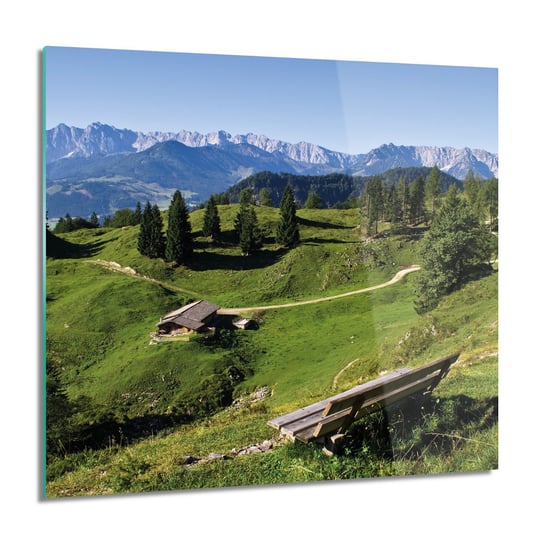 ArtprintCave, Alpy góry łąka Foto szklane ścienne, 60x60 cm ArtPrintCave