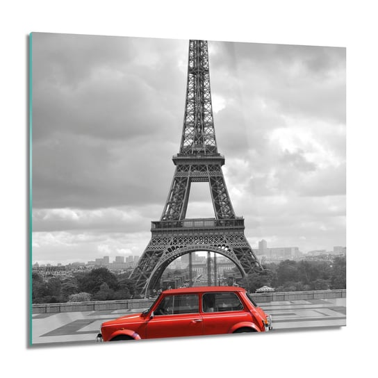 ArtprintCave, Auto Paryż wieża Obraz na szkle na ścianę, 60x60 cm ArtPrintCave
