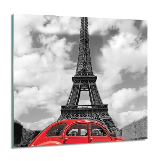 ArtprintCave, Auto wieża Eiffla foto-obraz Obraz szklany, 60x60 cm ArtPrintCave
