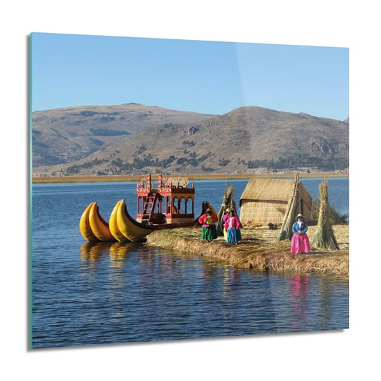 ArtprintCave, Barka jezioro Titicaca Foto szklane ścienne, 60x60 cm ArtPrintCave