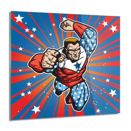 ArtprintCave, Bohater superman Obraz na szkle na ścianę, 60x60 cm ArtPrintCave