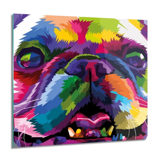 ArtprintCave, Buldog głowa pop art Obraz szklany na ścianę, 60x60 cm ArtPrintCave