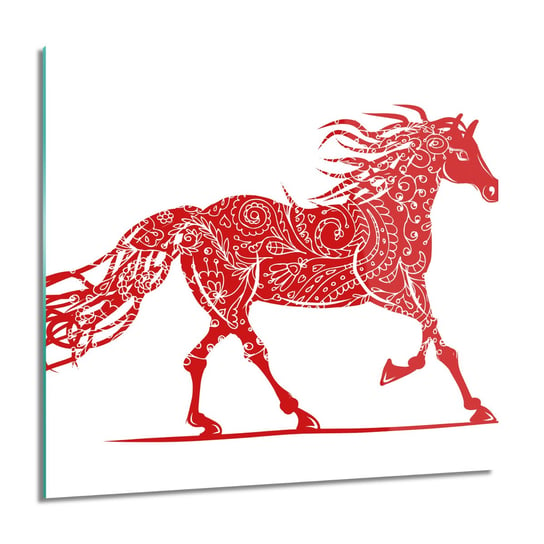 ArtprintCave, Czerwony koń obrazek Obraz szklany na ścianę, 60x60 cm ArtPrintCave