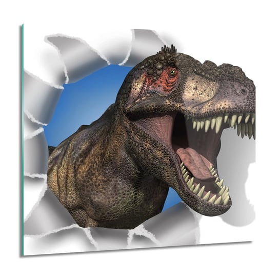 ArtprintCave, Dinozaur T-REX zęby do salonu Obraz szklany, 60x60 cm ArtPrintCave