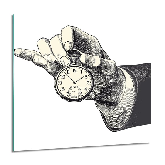 ArtprintCave, Dłoń zegarek czas do kuchni Foto na szkle, 60x60 cm ArtPrintCave
