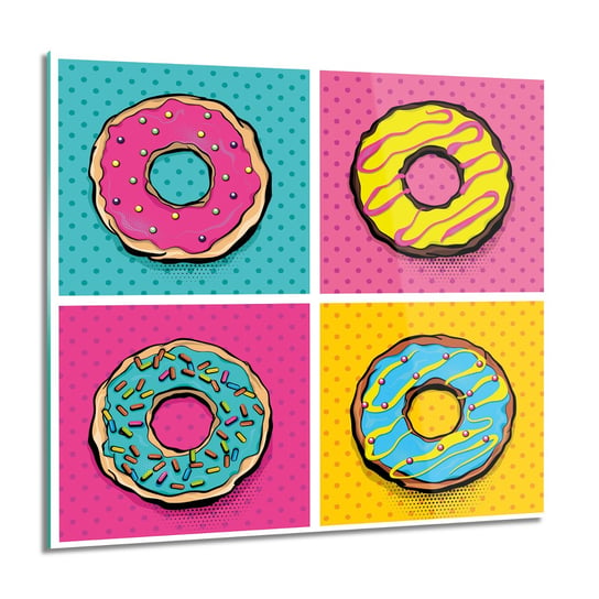 ArtprintCave, Donuty pop art Foto szklane ścienne, 60x60 cm ArtPrintCave
