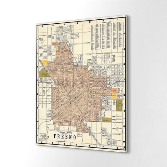 ArtprintCave, Druk na płótnie Kalifornia stara mapa Fresno, 60x80 cm ArtPrintCave