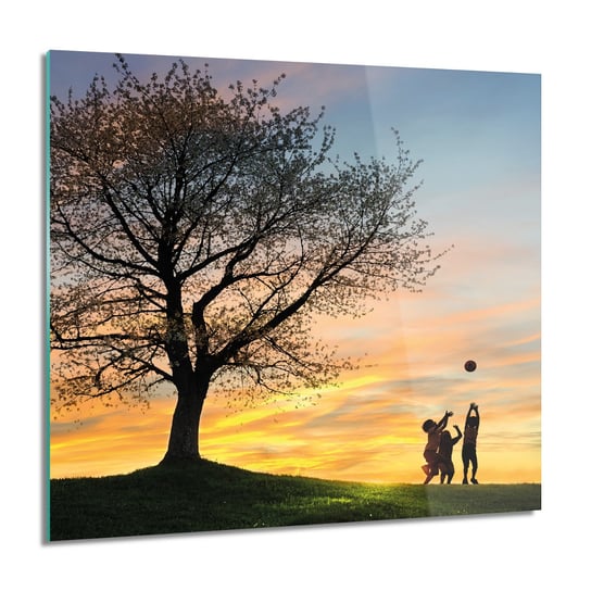 ArtprintCave, Drzewo dzieci piłka Foto na szkle ścienne, 60x60 cm ArtPrintCave