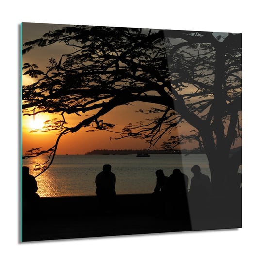 ArtprintCave, Drzewo słońce ludzie Obraz na szkle, 60x60 cm ArtPrintCave