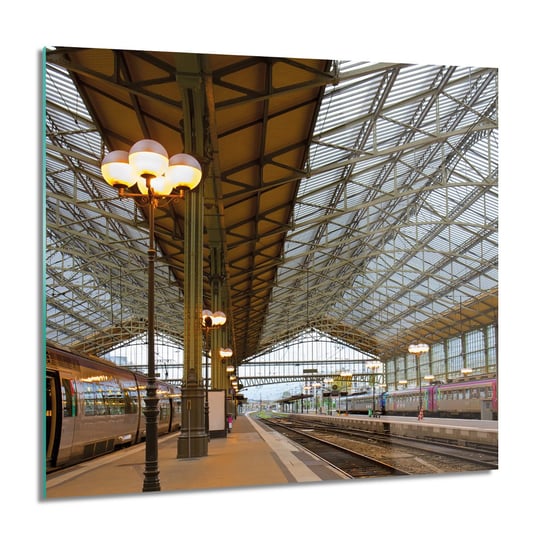 ArtprintCave, Dworzec kolejowy Obraz szklany na ścianę, 60x60 cm ArtPrintCave