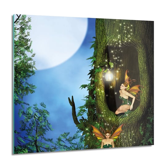 ArtprintCave, Elfy drzewo księżyc Foto na szkle, 60x60 cm ArtPrintCave