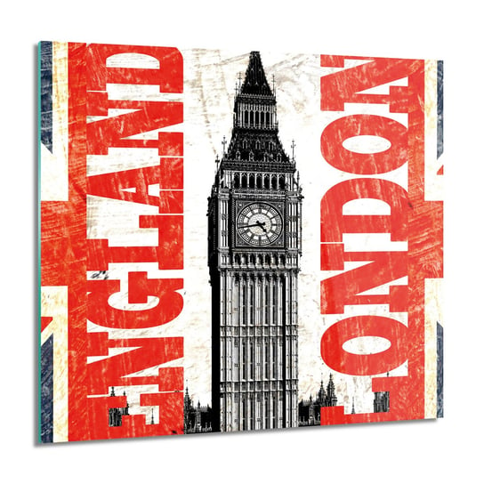 ArtprintCave, Flaga Anglii Big Ben Foto szklane ścienne, 60x60 cm ArtPrintCave