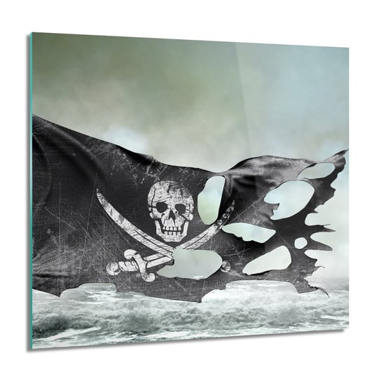 ArtprintCave, Flaga piraci morze Obraz szklany ścienny, 60x60 cm ArtPrintCave