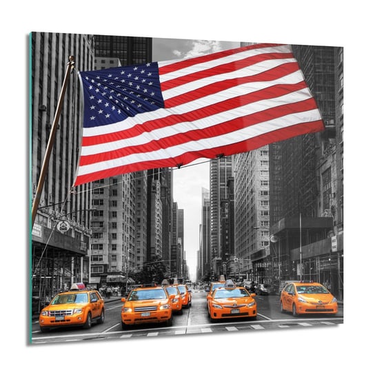 ArtprintCave, Flaga taxi symbol NY Obraz na szkle ścienny, 60x60 cm ArtPrintCave