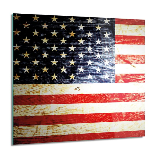 ArtprintCave, Flaga USA tekstura Obraz na szkle na ścianę, 60x60 cm ArtPrintCave