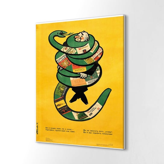 ArtprintCave, Foto na płótnie 40x60 cm Mężczyzna wąż nałogi alkohol, ArtPrintCave