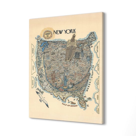 ArtprintCave, Foto na płótnie Nowy Jork mapa plan miasta, 60x80 cm ArtPrintCave