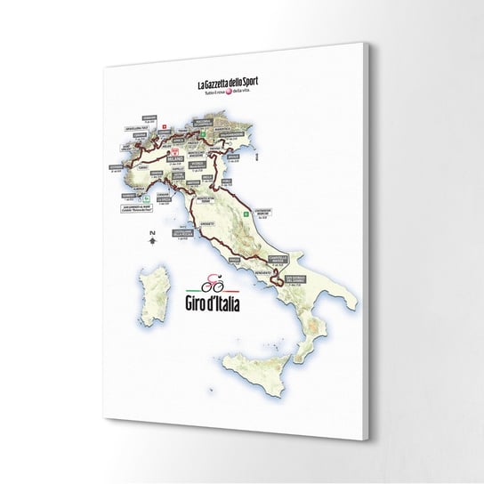 ArtPrintCave, Foto-obraz canvas 60x80 cm Tour de Italy mapa trasa ArtPrintCave