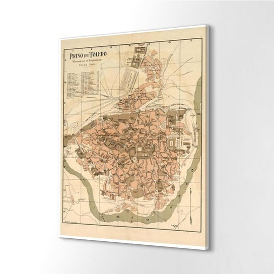 ArtprintCave, Fotoobraz na płótnie Toledo Hiszpania mapa, 60x80 cm ArtPrintCave