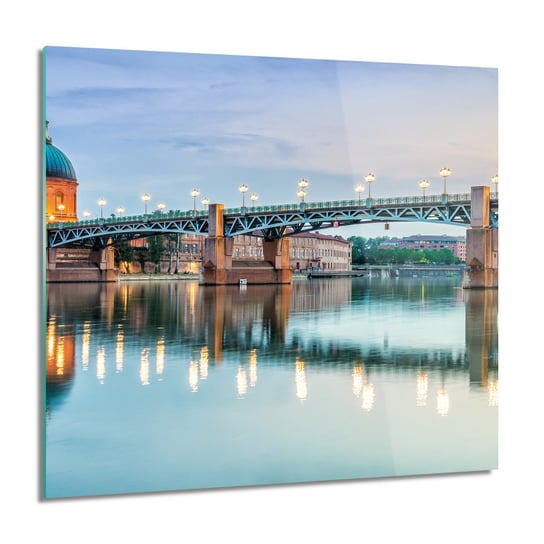 ArtprintCave, Francja most rzeka Obraz na szkle na ścianę, 60x60 cm ArtPrintCave
