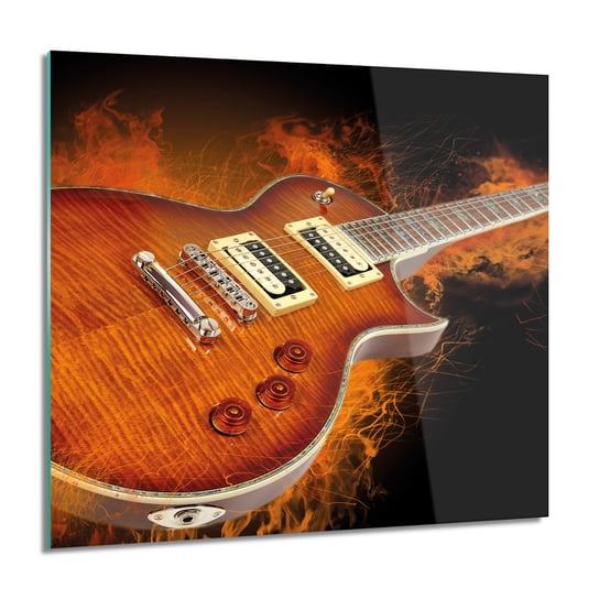 ArtprintCave, Gitara muzyka ogień Obraz szklany ścienny, 60x60 cm ArtPrintCave