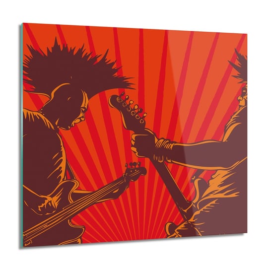 ArtprintCave, Gitara punk zespół Obraz na szkle na ścianę, 60x60 cm ArtPrintCave