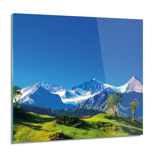 ArtprintCave, Góry Alpy stok pola Foto na szkle ścienne, 60x60 cm ArtPrintCave