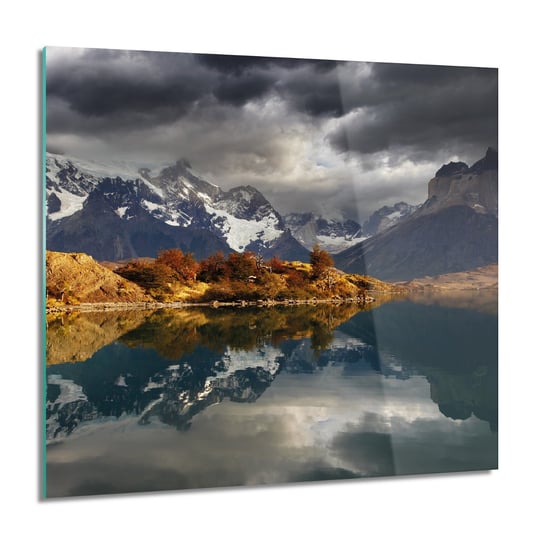 ArtprintCave, Góry Andy jezioro Obraz szklany na ścianę, 60x60 cm ArtPrintCave