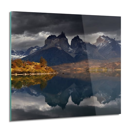 ArtprintCave, Góry chmury jezioro foto-obraz Obraz szklany, 60x60 cm ArtPrintCave