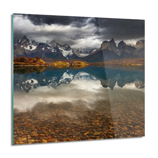 ArtprintCave, Góry jezioro chmury foto-obraz Foto szklane, 60x60 cm ArtPrintCave