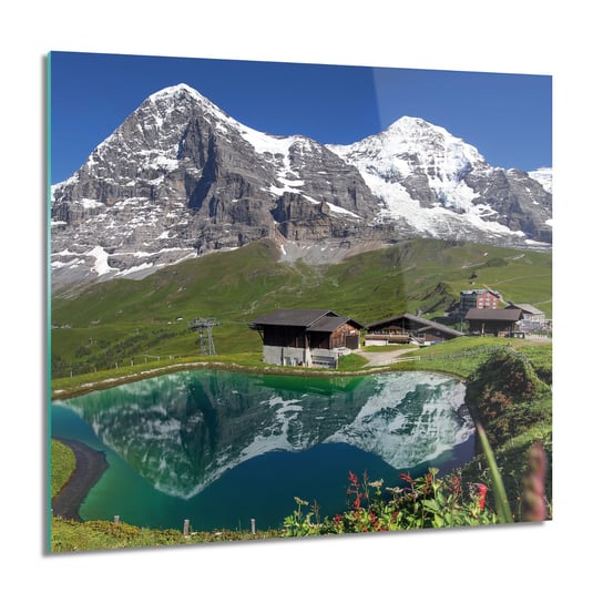 ArtprintCave, Góry wioska narciarska Foto szklane, 60x60 cm ArtPrintCave
