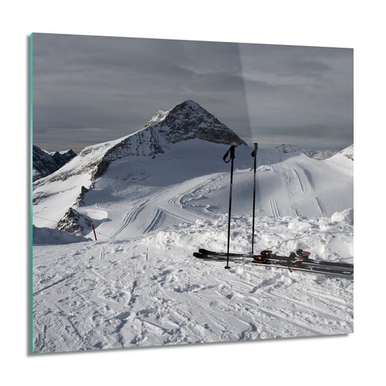 ArtprintCave, Góry zima narty stok Foto szklane, 60x60 cm ArtPrintCave