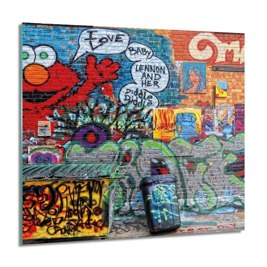 ArtprintCave, Graffiti elmo Foto szklane na ścianę, 60x60 cm ArtPrintCave