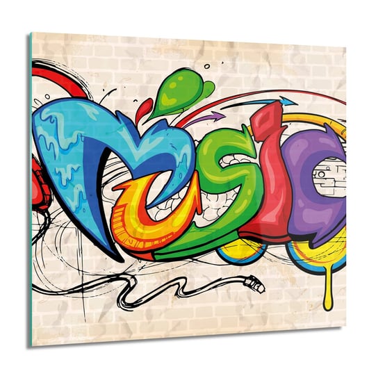 ArtprintCave, Graffiti mur ulica Obraz szklany ścienny, 60x60 cm ArtPrintCave