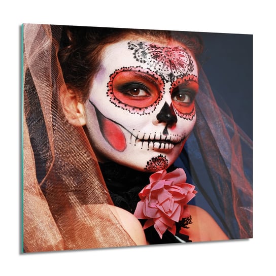ArtprintCave, Halloween makijaż do łazienki Obraz na szkle, 60x60 cm ArtPrintCave
