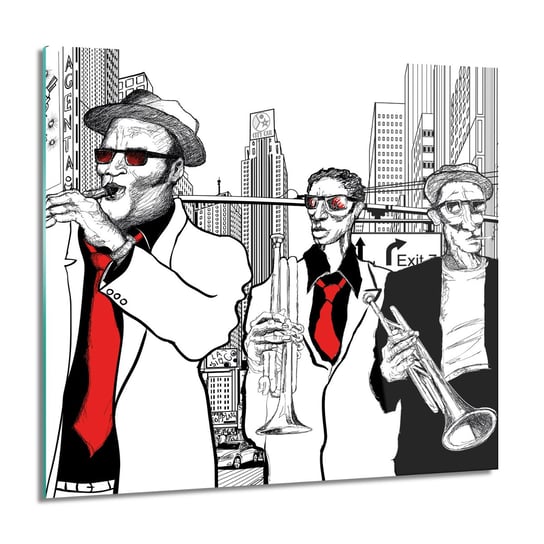 ArtprintCave, Jazz zespół muzyka Obraz na szkle, 60x60 cm ArtPrintCave