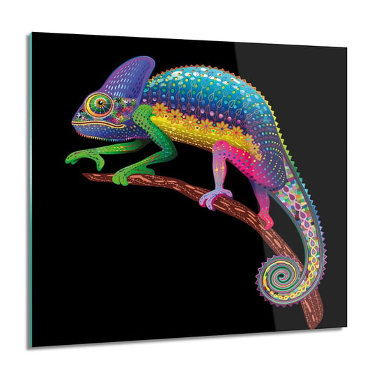 ArtprintCave, Kameleon tęcza kolor Foto na szkle, 60x60 cm ArtPrintCave